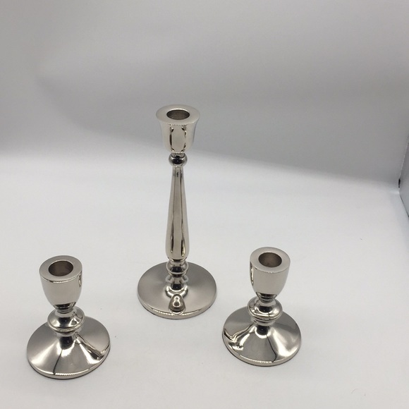 Pottery barn Harrison silver candlestick set